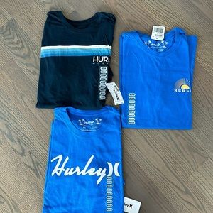 3 BRAND NEW WITH TAGS Men’s HURLEY brand surfer T Shirts. Size MEDIUM